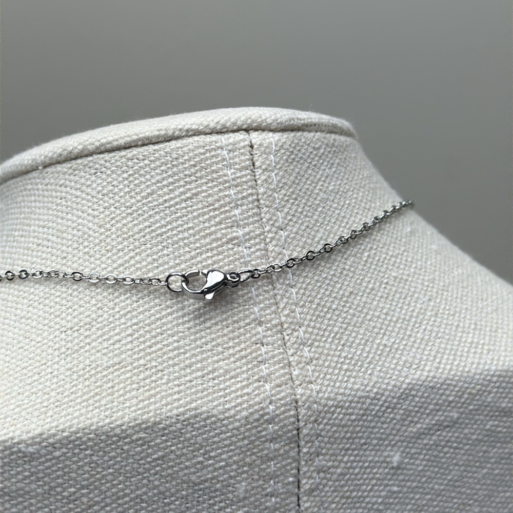 Blue & Silver Cross Pendant Necklace - Picture 8 of 9